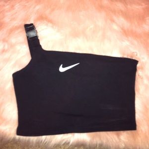 NIKE BUCKLE STRAP REWORKED CROP TOP